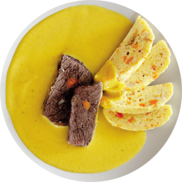 Svíčková na smetaně se zeleninovými knedlíky